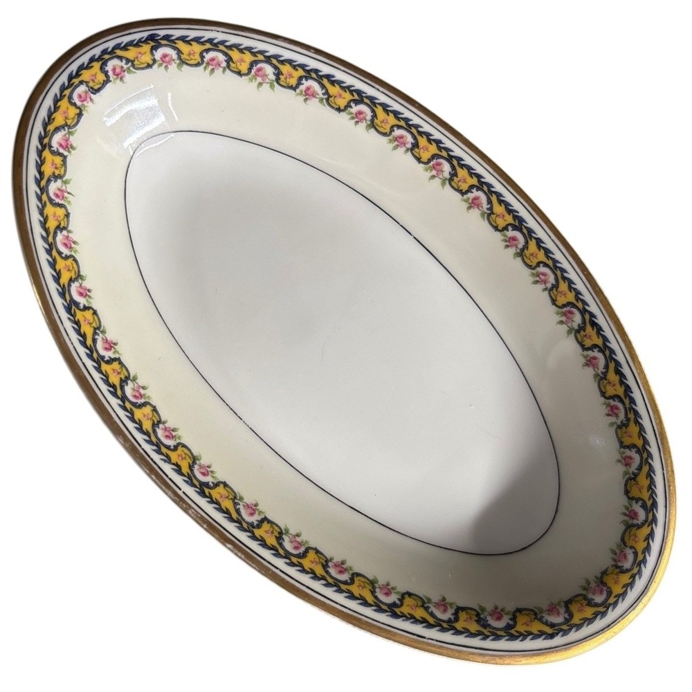 Antique Schleiger 774 China 8" Oval Relish Plate by Haviland, in Limoges France